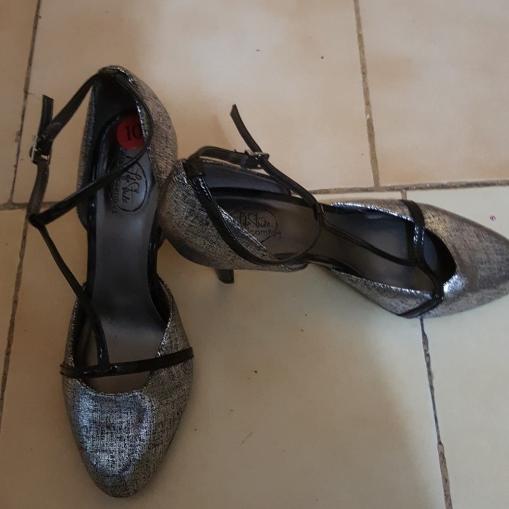 Silver high heels